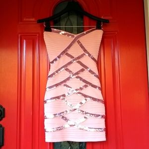 Bebe "Cheeky Pink" Bodycon dress, size small